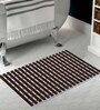 Brown Geometric PVC 28x16 Inches Antiskid Shower Bath Mat