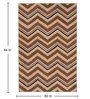 Brown Geometric Wool Blend 5' X 7' Hand Tufted Carpet