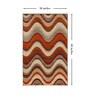 Brown Geometrical Polyester 3 x 5 Feet Machine Made Carpet
