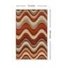 Brown Geometrical Polyester 6 x 9 Feet Machine Made Carpet