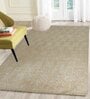 Brown Geometrical Wool 4 ft x 6 ft Hand Tufted Carpet