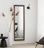 Brown Glass & Fiber Full Length Mirror