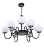 Central Brown Glass Globe Chandelier