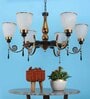 Antique Brown Glass Shaded Chandelier