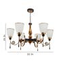 Antique Brown Glass Shaded Chandelier