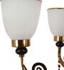 Antique Brown Glass Shaded Chandelier