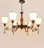 Antique Brown Glass Shaded Chandelier