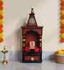 Brown Gold Aradhya Wall Mount Teak Wooden Pooja Mandir
