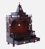 Brown Gold Brahma Shray Floor Rested Pooja Mandir Without Door