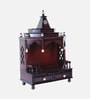 Brown Gold Brahma Shray Floor Rested Pooja Mandir Without Door