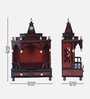 Brown Gold Brahma Shray Floor Rested Pooja Mandir Without Door
