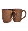 Grained 250ml Yellow & Brown Ceramic (Set of 2) Coffee Mug