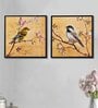 Birds Brown Canvas Framed Wildlife Art Print Set of 2
