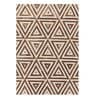 Brown Hair On Leather Geometrical Hand Woven 5ftX7ft Carpet