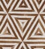 Brown Hair On Leather Geometrical Hand Woven 6ftX9ft Carpet