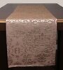 Brown Hallway Damasc Cotton Jacquard (96 x 13) Table Runner