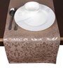 Brown Hallway Damasc Cotton Jacquard (96 x 13) Table Runner