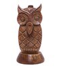 Owl Brown Wood Spectacle Holder Desk Organizer