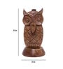 Owl Brown Wood Spectacle Holder Desk Organizer