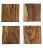 Brown Handcrafted Teak Wood Elegant (Set Of 4) Coasters