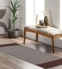 Brown Handmade 100% Cotton Striped Bedside Runner