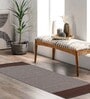 Brown Handmade 100% Cotton Striped Bedside Runner