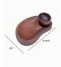 Brown Handpainted  Wood  Platter with Dip Bowl