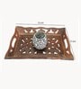 Brown Handpainted  Wood  Serving Tray