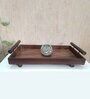 Brown Handpainted  Wood  Serving Tray