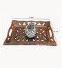 Brown Handpainted  Wood  Serving Tray