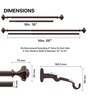 Brown Hexagon Iron Expandable 1 Curtain Rod with Accessories ( 36 to 66 Inches)