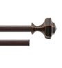 Brown Hexagon Iron Expandable 1 Curtain Rod with Accessories ( 52 to 144 Inches)