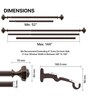 Brown Hexagon Iron Expandable 1 Curtain Rod with Accessories ( 52 to 144 Inches)