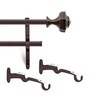 Brown Hexagon Iron Expandable 1 Curtain Rod with Accessories ( 52 to 144 Inches)
