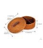 Brown Hogla Grass Handwoven Partition  Box With Lid
