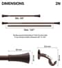 BrownIron Solid (120 Inches) Curtain Rod with Accessories (Pack of 2)