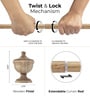 Brown Iron Solid (144 Inches) Curtain Rod with Accessories