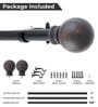 Brown Iron Solid (144 Inches) Curtain Rod with Accessories