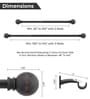 Brown Iron Solid (144 Inches) Curtain Rod with Accessories