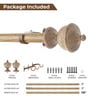 Brown Iron Solid (144 Inches) Curtain Rod with Accessories