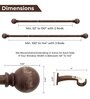 Brown Iron Solid (144 Inches) Curtain Rod with Accessories