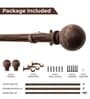 Brown Iron Solid (144 Inches) Curtain Rod with Accessories