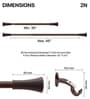 BrownIron Solid (66 Inches) Curtain Rod with Accessories (Pack of 2)