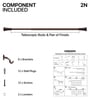 BrownIron Solid (66 Inches) Curtain Rod with Accessories (Pack of 2)