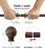 Brown Iron Solid (66 Inches) Curtain Rod with Accessories