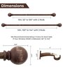 Brown Iron Solid (66 Inches) Curtain Rod with Accessories