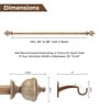 Brown Iron Solid (66 Inches) Curtain Rod with Accessories
