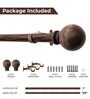 Brown Iron Solid (66 Inches) Curtain Rod with Accessories