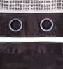 Brown Jacquard Floral 9FT Light Filtering Eyelet Long Door Curtains (Pack of 1)