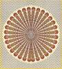 Brown Traditional 120 TC Cotton Queen Sized Bedsheet with 2 Pillow Cover